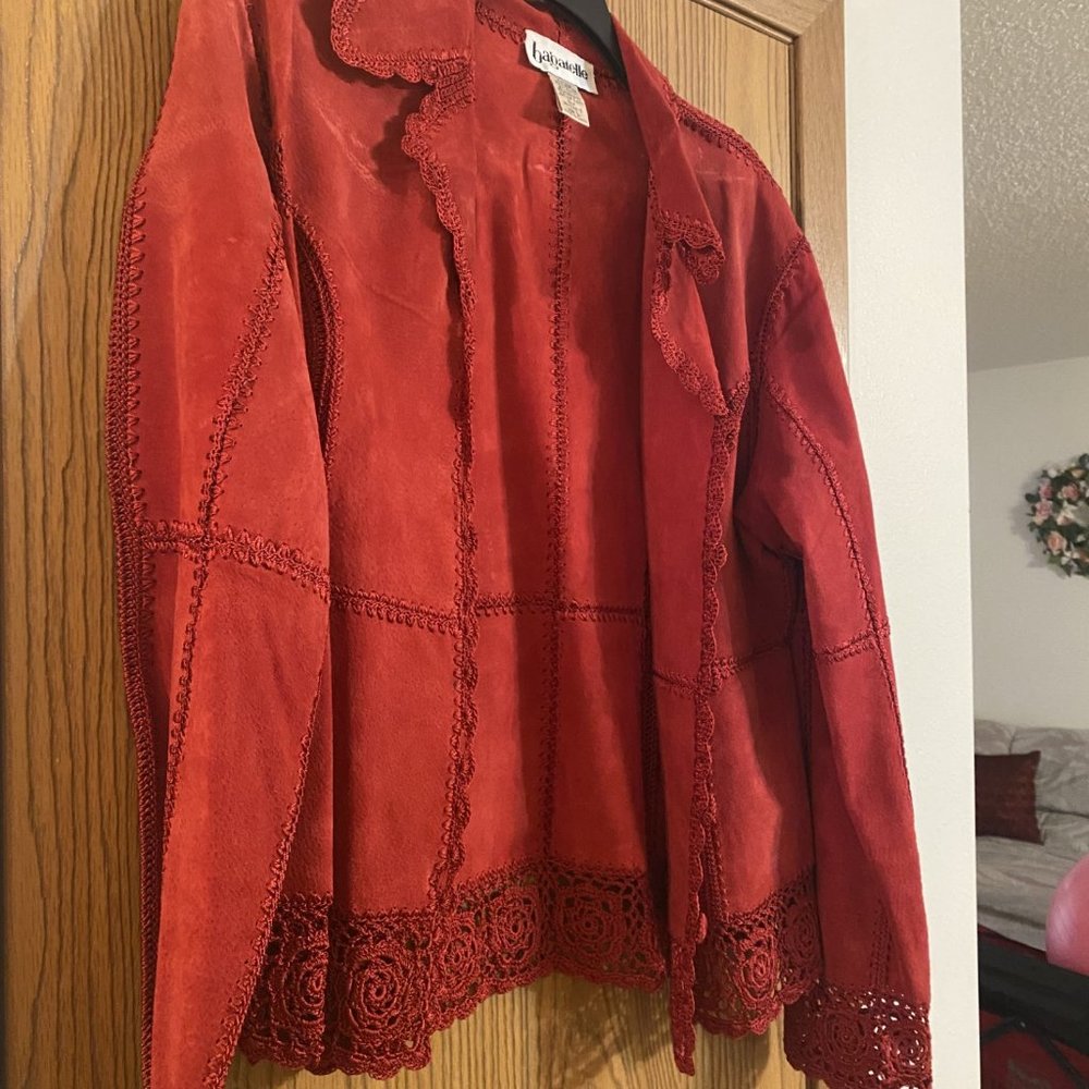 Leather jacket with beautiful trim